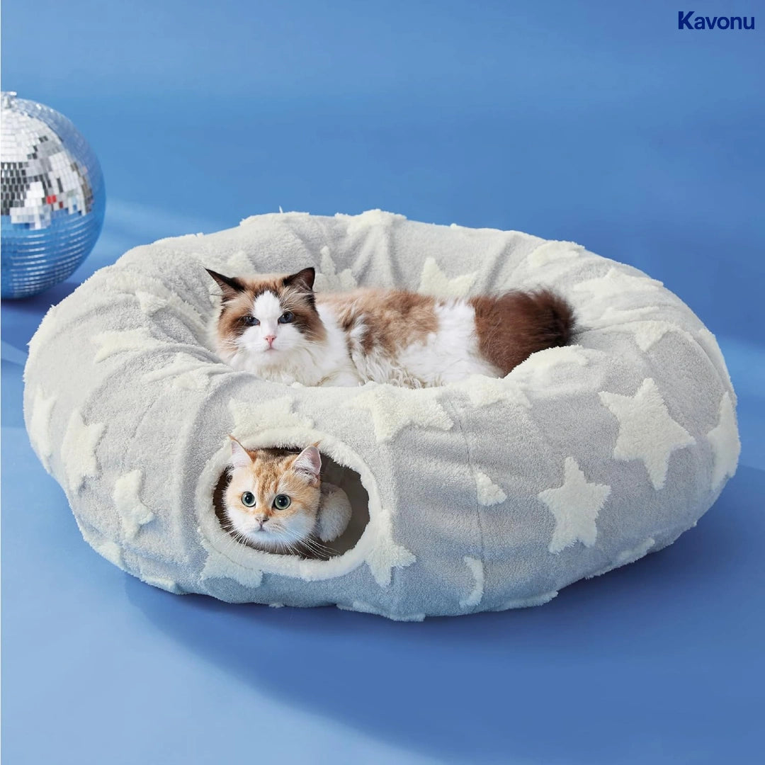 Kavonu™ - 2 in 1 Cat Tunnel Bed