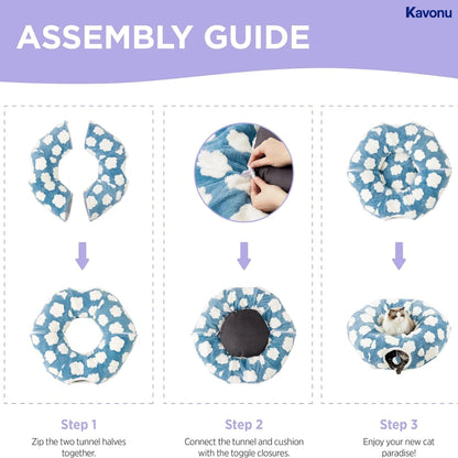 Kavonu™ - 2 in 1 Cat Tunnel Bed