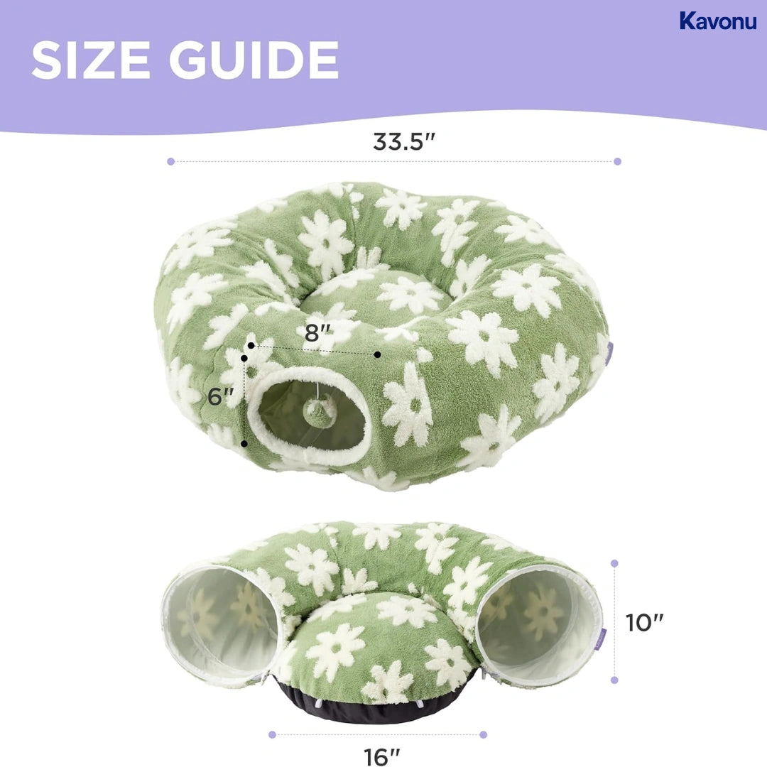 Kavonu™ - 2 in 1 Cat Tunnel Bed