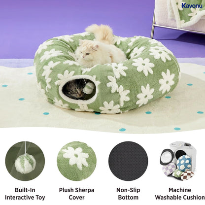 Kavonu™ - 2 in 1 Cat Tunnel Bed