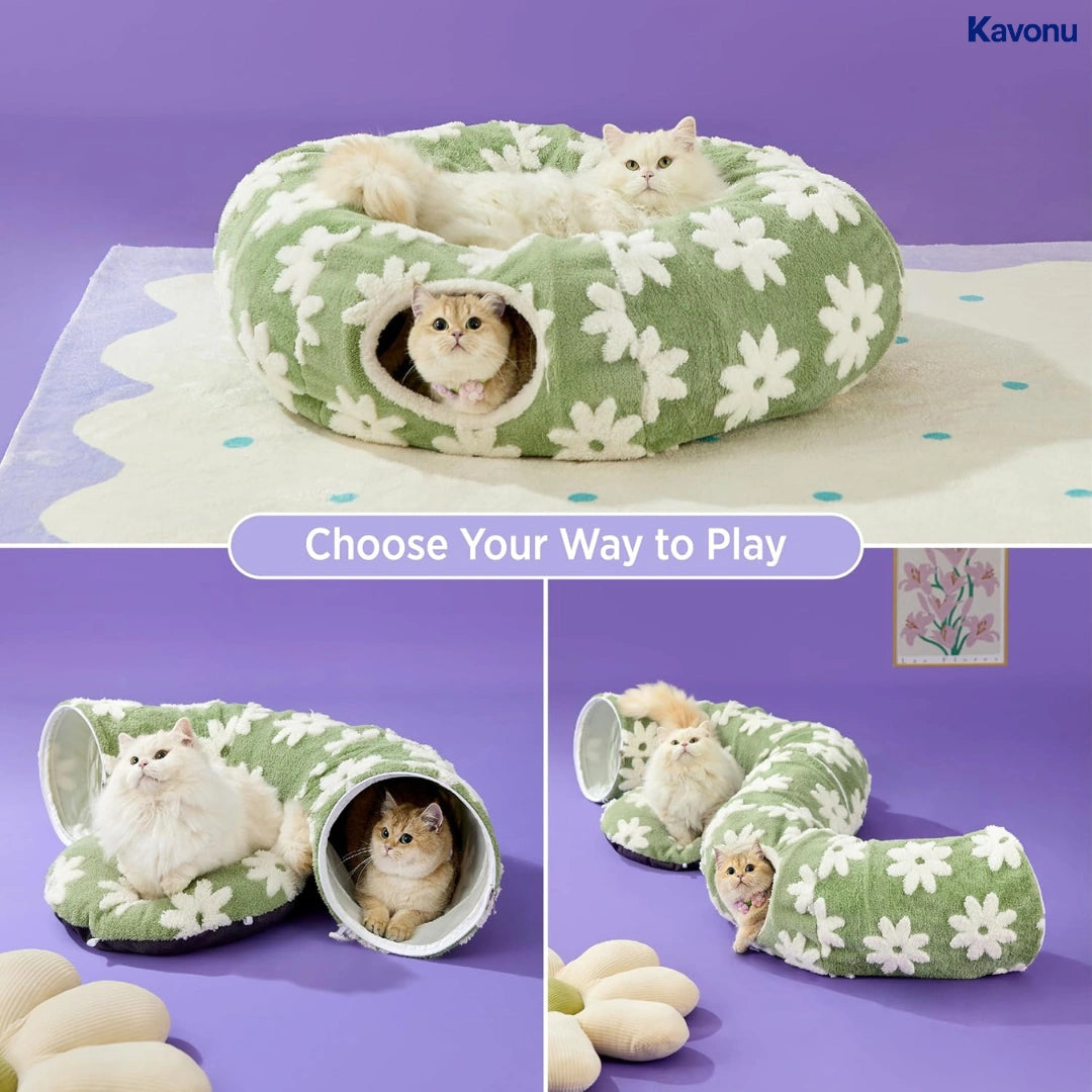 Kavonu™ - 2 in 1 Cat Tunnel Bed